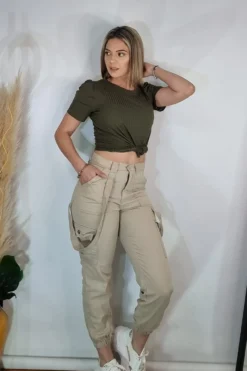 Jogger carpintero beige tiza